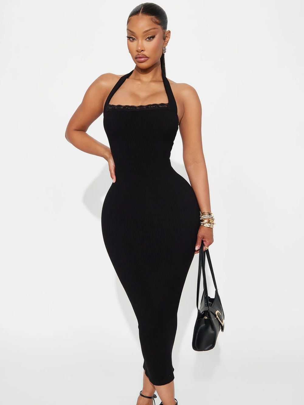 Fashion Nova Midi Halter Dress